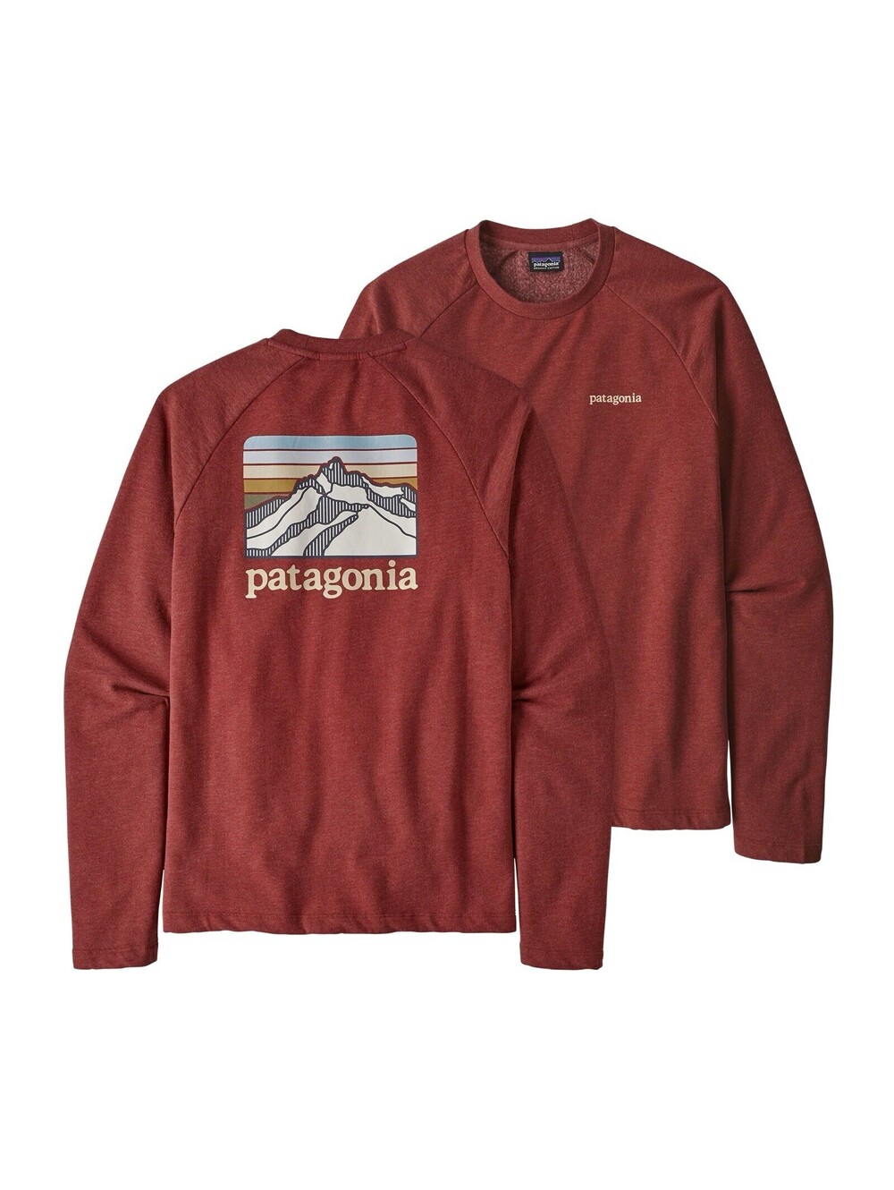 Patagonia Line Logo Ridge Lightweight Crew Sweatshirt Men’s Small Burgundy EUC